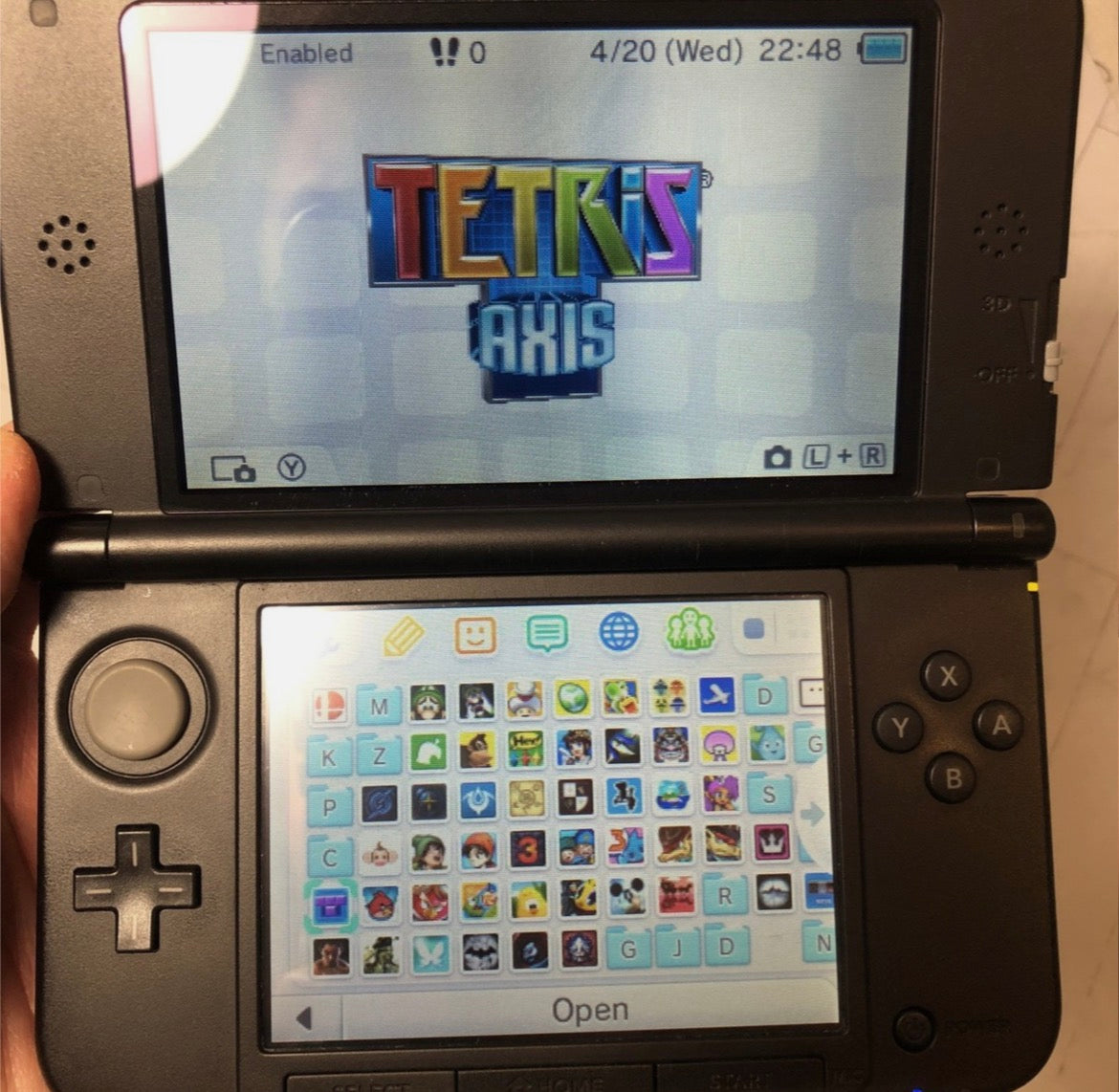 MODDED Nintendo 3DS XL Blue Console w Charger + 256gb Memory Card TONS OF GAMES