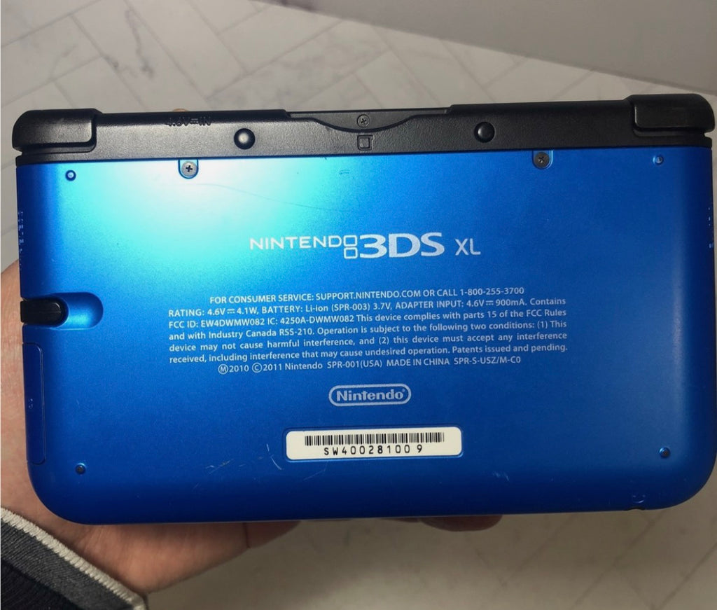MODDED Nintendo 3DS XL Blue Console w Charger + 256gb Memory Card TONS OF GAMES